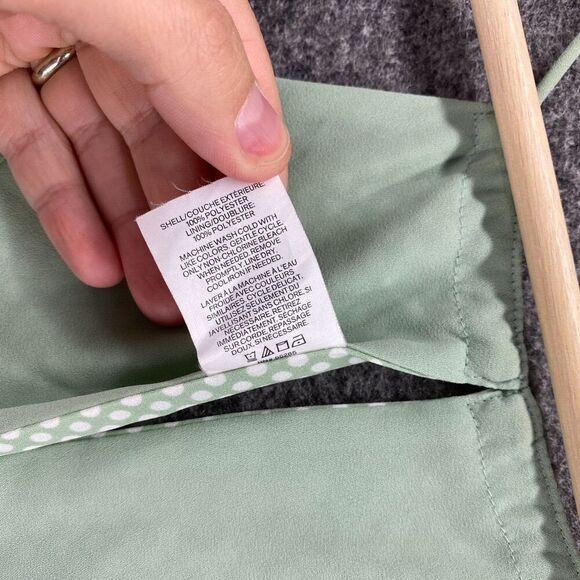 Express Top Women XL Green Polka Dot V-Neck Lined Sleeveless Spaghetti Strap - Picture 6 of 9